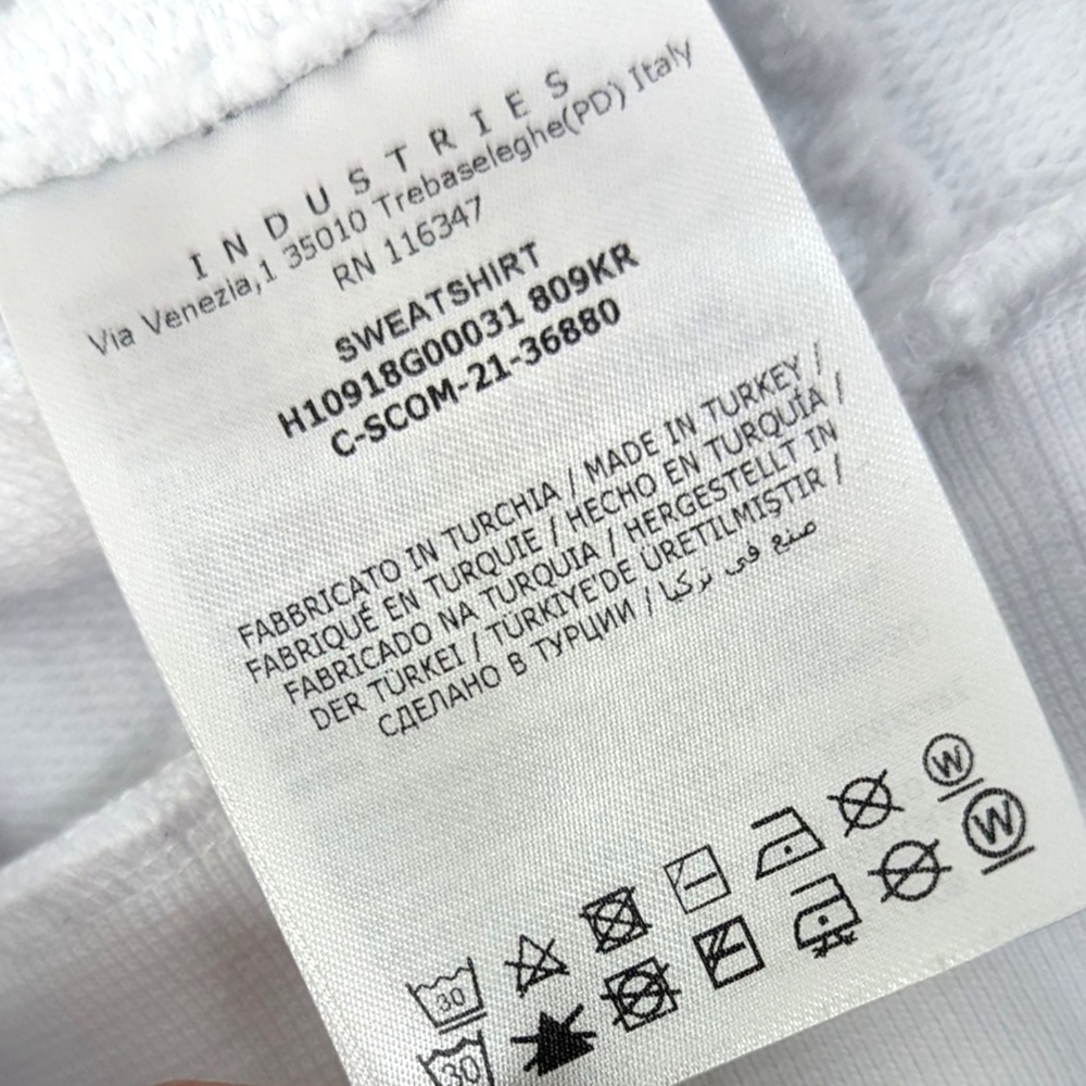 Moncler Pullover Crew Neck Sweatshirt Womens XL White Black Logo 100% Cotton - Picture 14 of 16